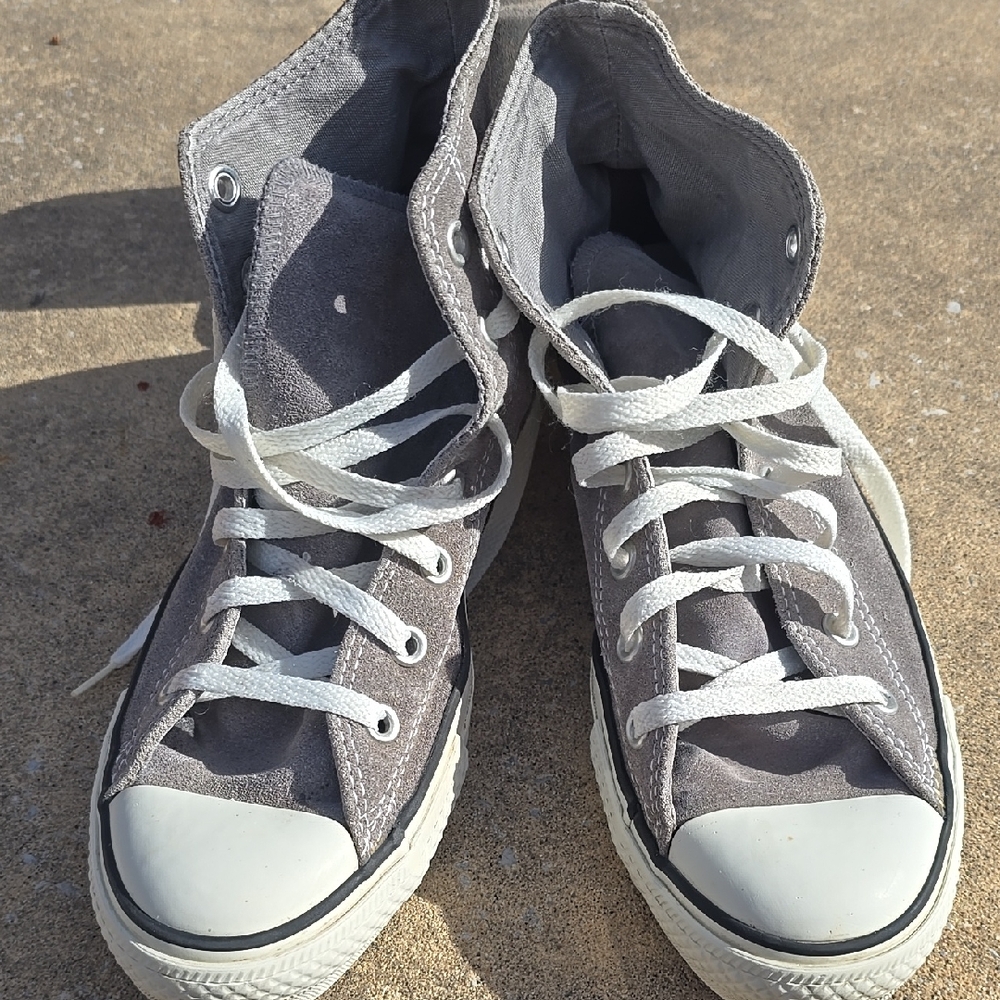 Converse Gray Suede High-Top Sneakers